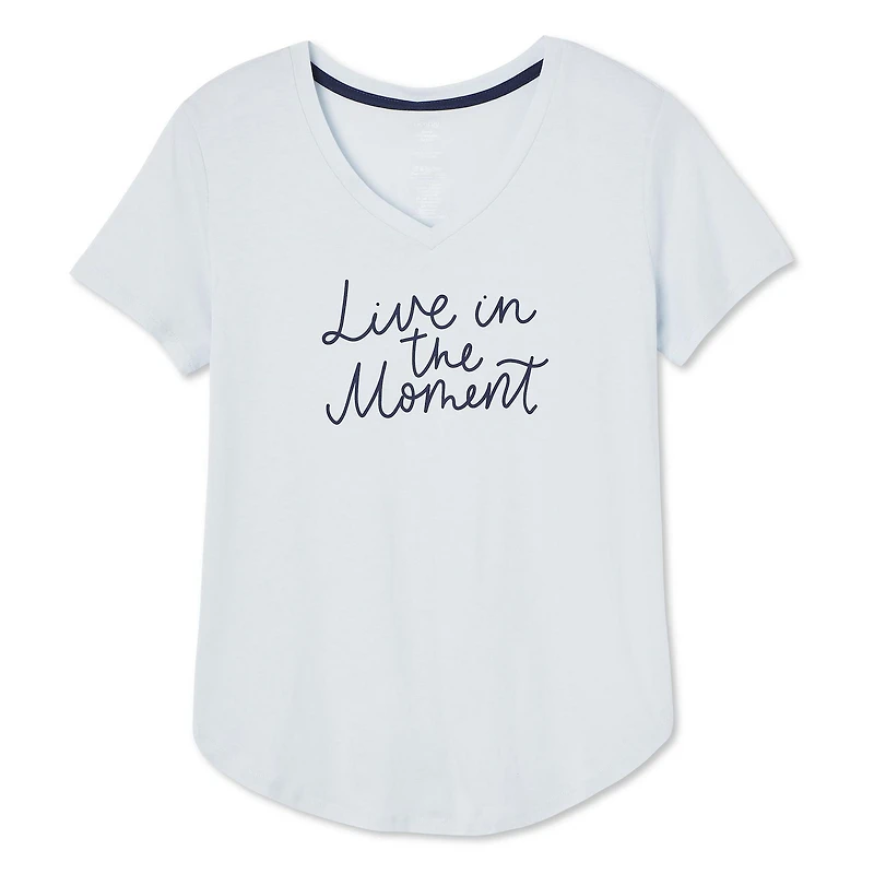 T-shirt de nuit avec encolure en V George pour femmes Tailles TP–TTG