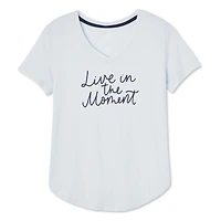 T-shirt de nuit avec encolure en V George pour femmes Tailles TP–TTG