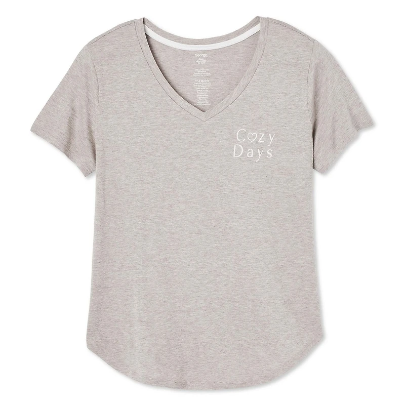 George Women's V-Neckline Sleep Tee, Sizes XS-XXL
