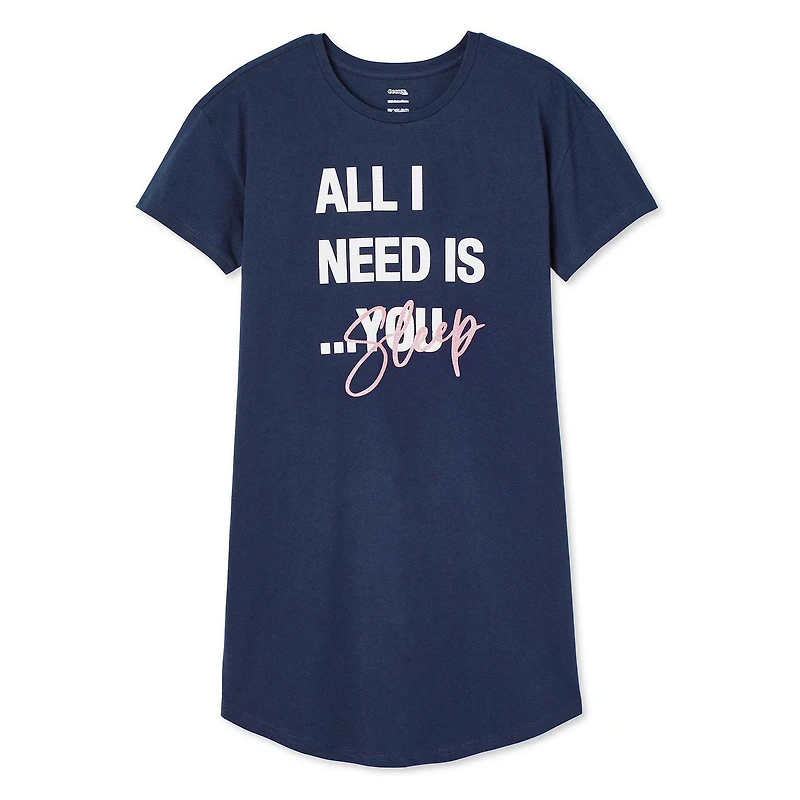 Chemise de nuit à encolure ras du cou George pour femmes