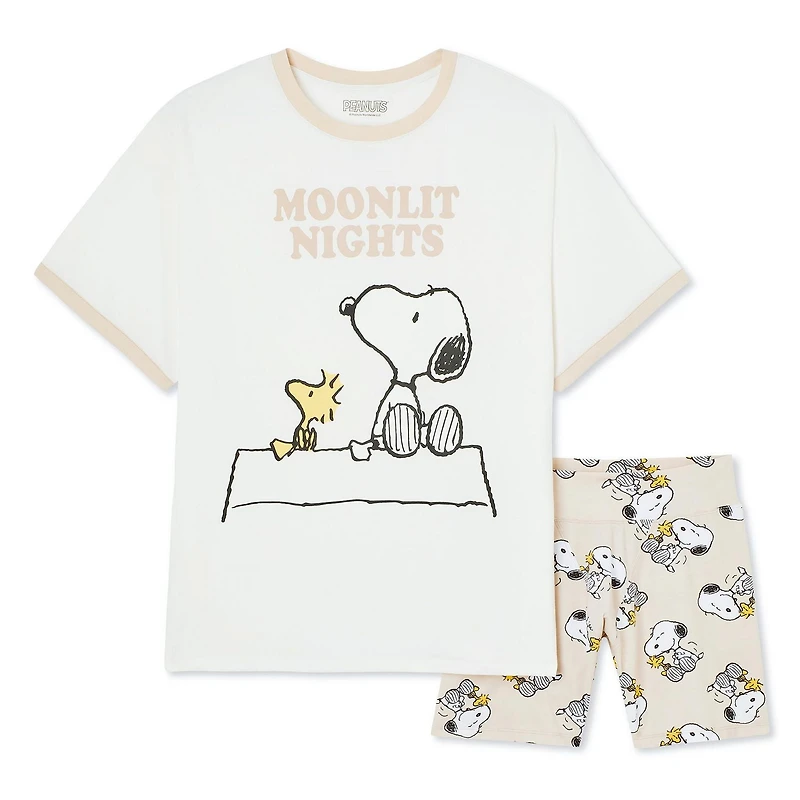 Pyjama 2 pièces Snoopy Peanuts pour femmes Tailles TP–TG