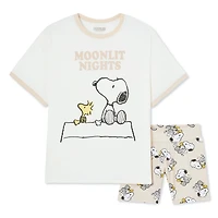 Pyjama 2 pièces Snoopy Peanuts pour femmes Tailles TP–TG