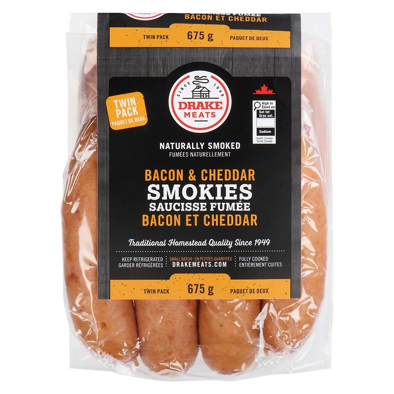 Drake Meats Bacon and Cheddar Smokies, 675g