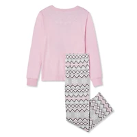 George Girls' Long Sleeve Tee and Microfleece Pant 2-Piece PJ Set
