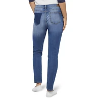 Love Ellen DeGeneres Women's Stevie Relaxed Mid-Rise Patchwork Jeans