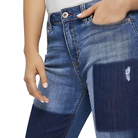 Love Ellen DeGeneres Women's Stevie Relaxed Mid-Rise Patchwork Jeans