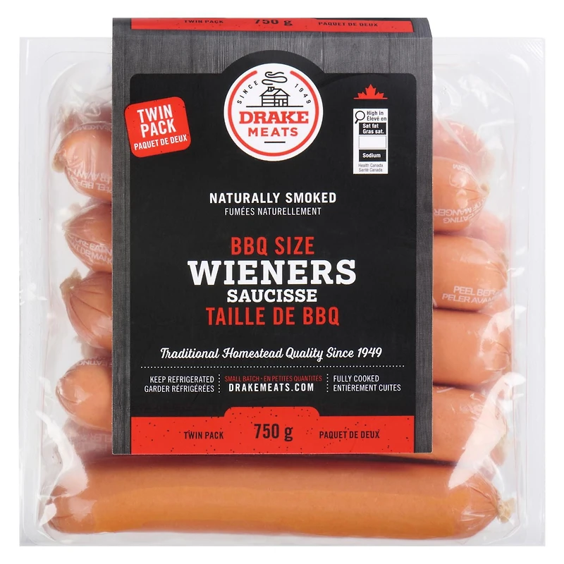 Drake Meats BBQ Size Wieners, 750 g