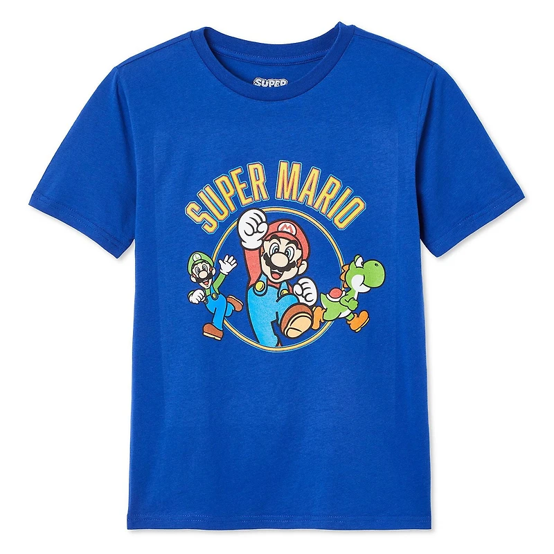 Super Mario Bros. Boys' Short Sleeve Tee, Sizes XS-XL