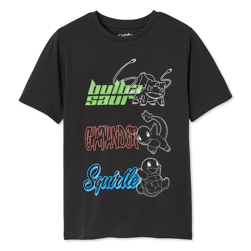 T-shirt à manches courtes Pokémon pour garçons Tailles TP–TG
