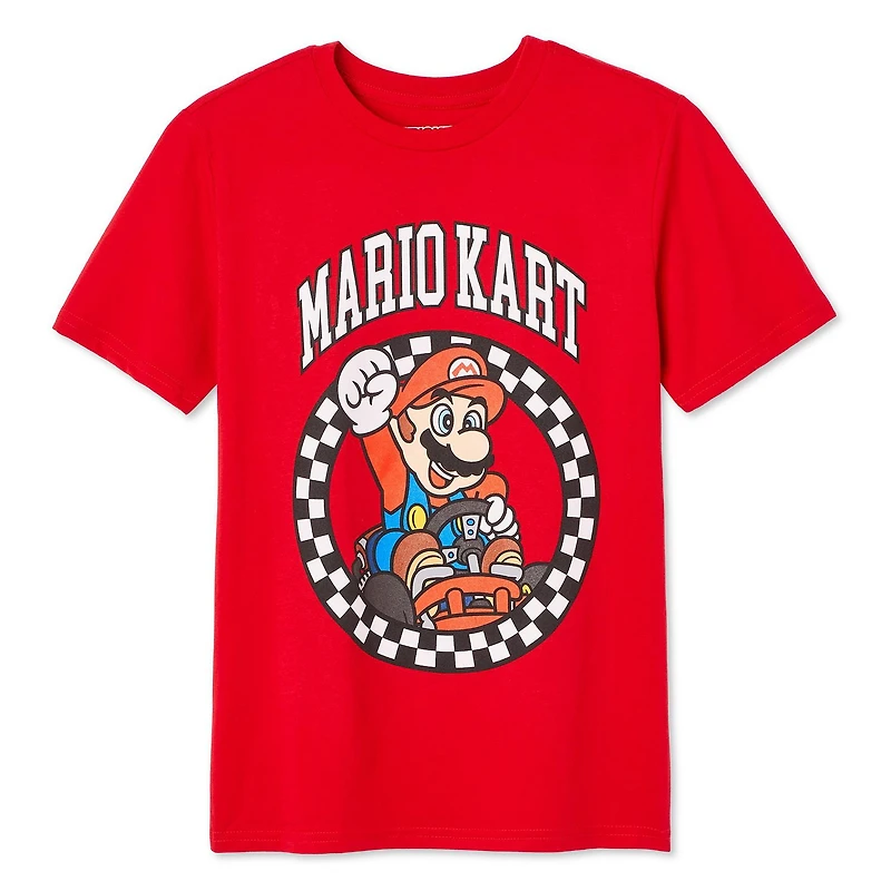 T-shirt à manches courtes Mario Kart pour garçons Tailles TP–TG
