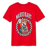T-shirt à manches courtes Mario Kart pour garçons Tailles TP–TG