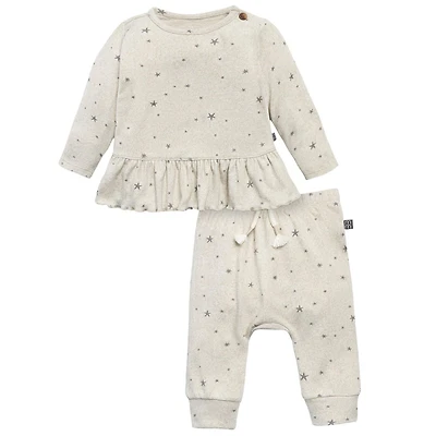 Modern Moments by Gerber - 2 piece Peplum Top + Pants Hacci Set