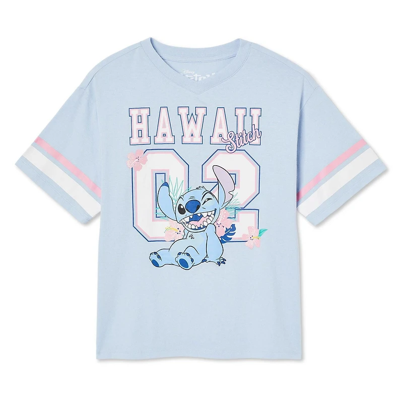 Disney Girls' Stitch Varsity Tee