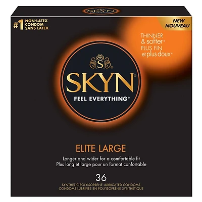 Préservatifs SKYN Elite Large sans latex, boîte de 36