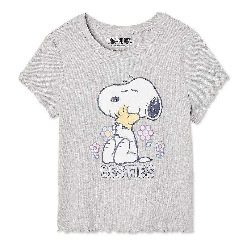 Peanuts Girls' Snoopy Rib Tee