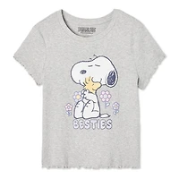 Peanuts Girls' Snoopy Rib Tee