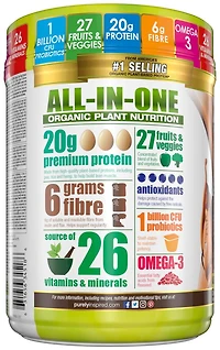 Purely Inspired Organic All In One | Meal Replacement Shake, Vegan Protein Powder | Plant Based Protein Powder for Women & Men | Organic Protein Powder | Vegan Friendly, Chocolate (10 Servings), 0.9lbs