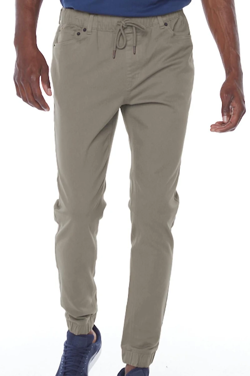 Jeaniologie ™ Men's 5-pocket Classic Cuffed Jogger- Light Olive