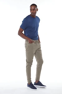 Jeaniologie ™ Men's 5-pocket Classic Cuffed Jogger- Light Olive