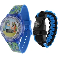 Montre Digitale Enfant Bluey avec Bracelet de Survie – Thème Jungle