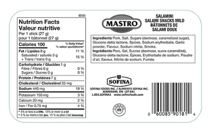 Mastro Salamini Mild, Lactose & Gluten Free<br>375g