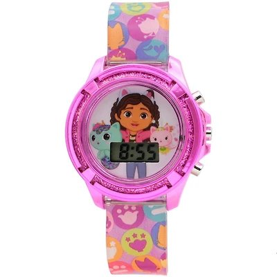 Gabby’s Dollhouse Digital Watch for Girls with Glitter Bezel