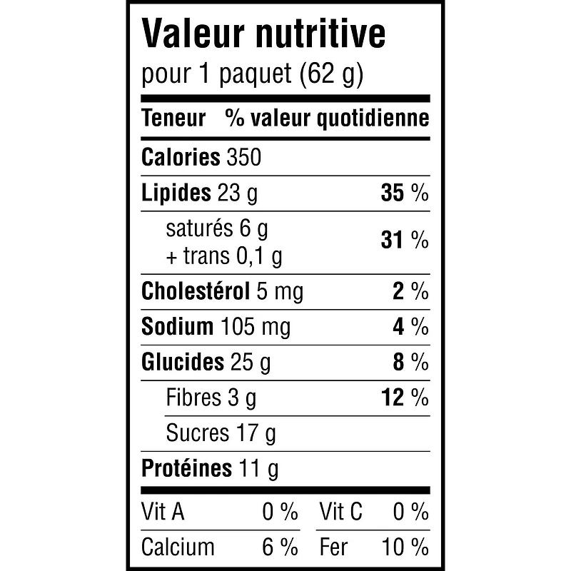 Munchies Mélange du randonneur et chocolat Noix 62GM