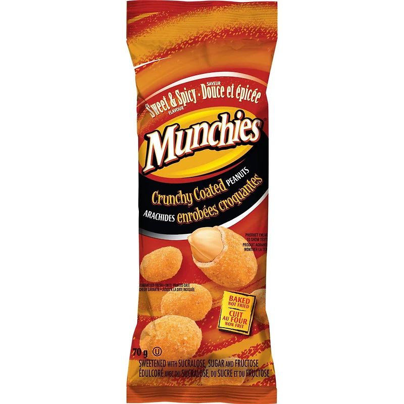 Munchies enrobées croquantes Douces et épicées Arachides