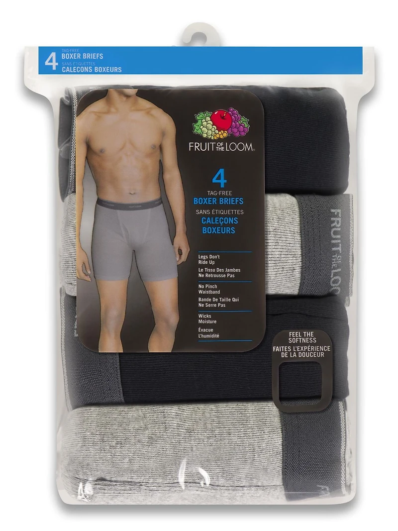 Fruit of the Loom Men's CoolZone Black & Grey Boxer Briefs