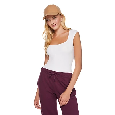 No Boundaries Women's Seamless Cap Sleeve Bodysuit