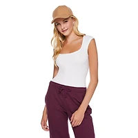 No Boundaries Women's Seamless Cap Sleeve Bodysuit