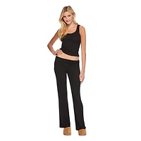 No Boundaries Women's Rib Pajama 2-Piece Set