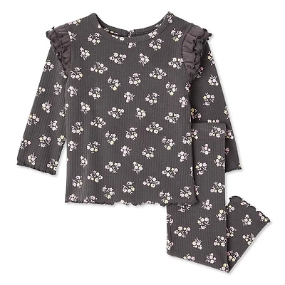 Ensemble 2 pièces en tricot côtelé George pour bébés filles Tailles 0-24 mois