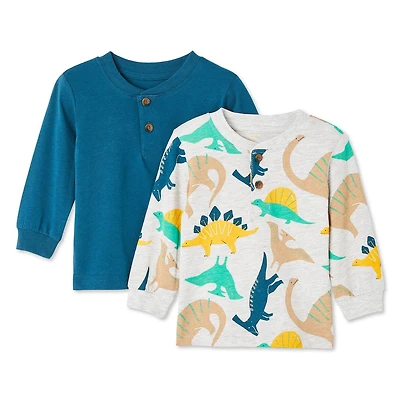 Lot de 2 t-shirts à col henley George pour bébés garçons Tailles 0-24 mois