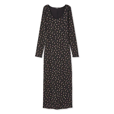 Robe longue en tricot côtelé George pour femmes Tailles TP–TTG
