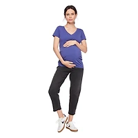 Paisley Sky Maternity Short Sleeve V-Neck Tee