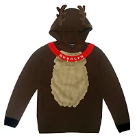 George Ugly Christmas Rudolph Hooded Tunic Sweater