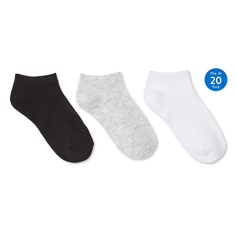 George Girls' Low-Cut Socks 20-Pack, Sizes 11/2-3/6