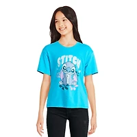 Disney Girls' Stitch Short Sleeve Tee