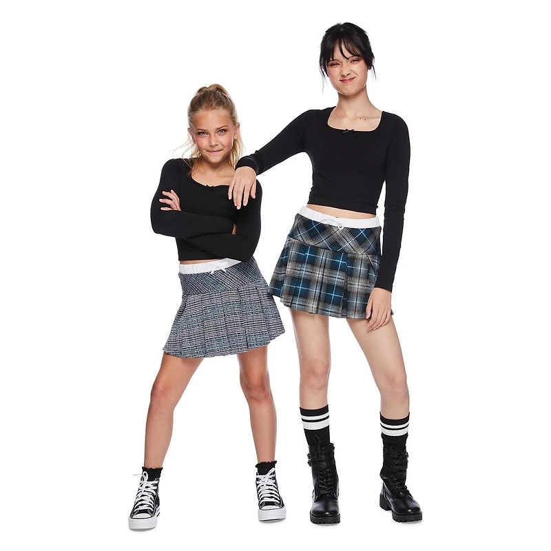 Haut à manches longues avec encolure carrée sans coutures My Sister’s Closet pour filles Tailles P-TTG
