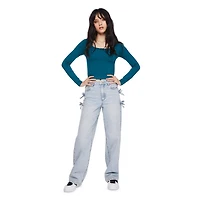 My Sister's Closet Girls' Long Sleeve Square Neck Seamless Top, Sizes S-XXL