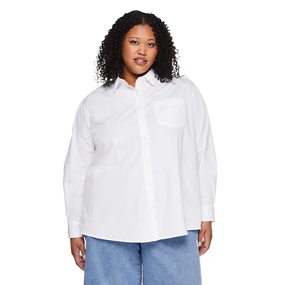 George Women's Plus Oversized Shirt, Sizes 1X-4X