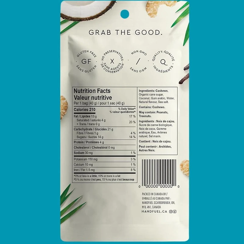 Coconut Cashews, 40g coconut cashews