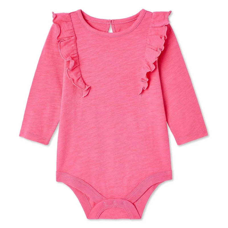 George Baby Girls' Ruffle Bodysuit, Sizes 0-24 months