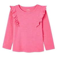 T-shirt à volants manches longues George pour petites filles Tailles 2T-5T