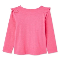 T-shirt à volants manches longues George pour petites filles Tailles 2T-5T