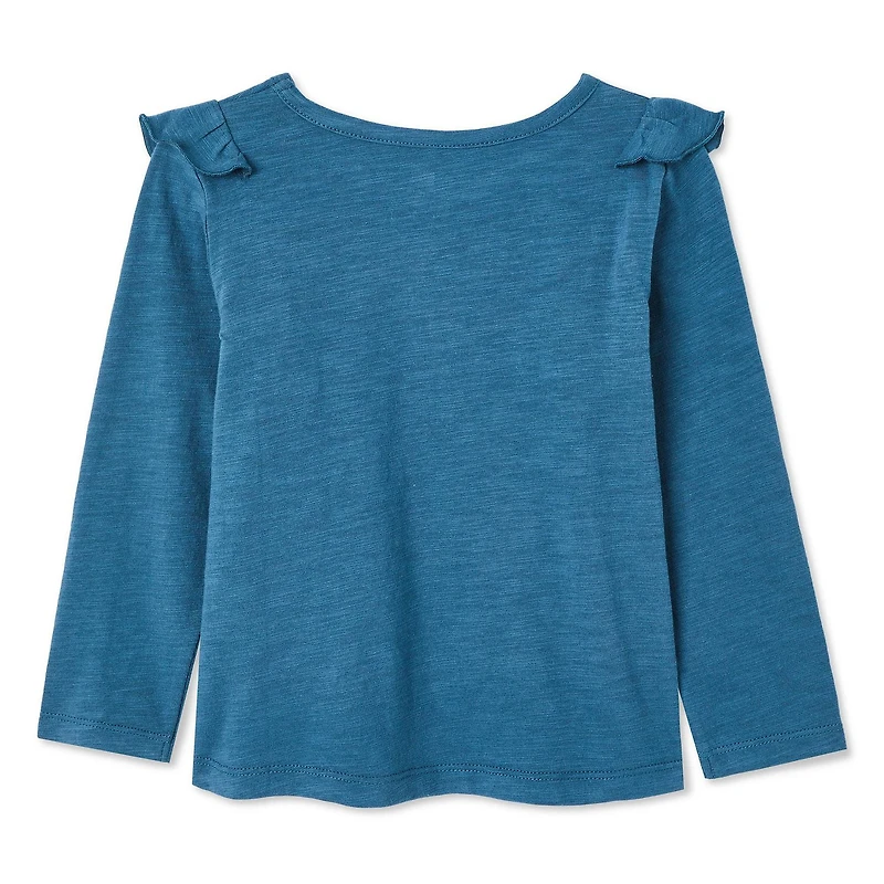 T-shirt à volants à manches longues George pour petites filles Tailles 2T-5T
