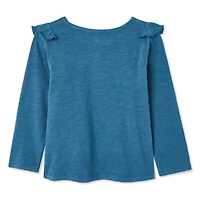 T-shirt à volants à manches longues George pour petites filles Tailles 2T-5T