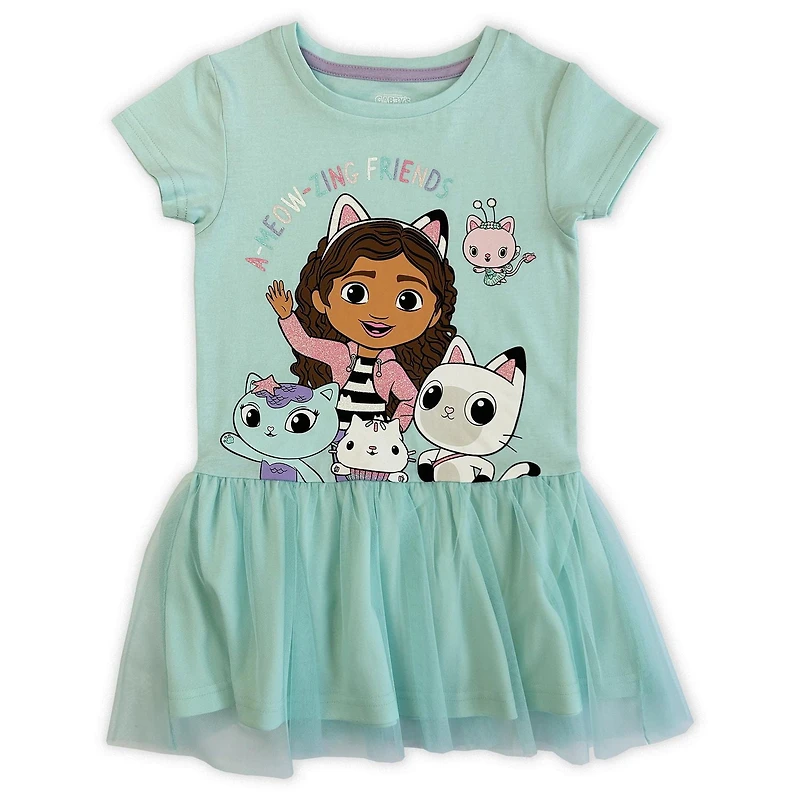 Gabby's Dollhouse Toddler Girls short sleeve  casual Tutu dress