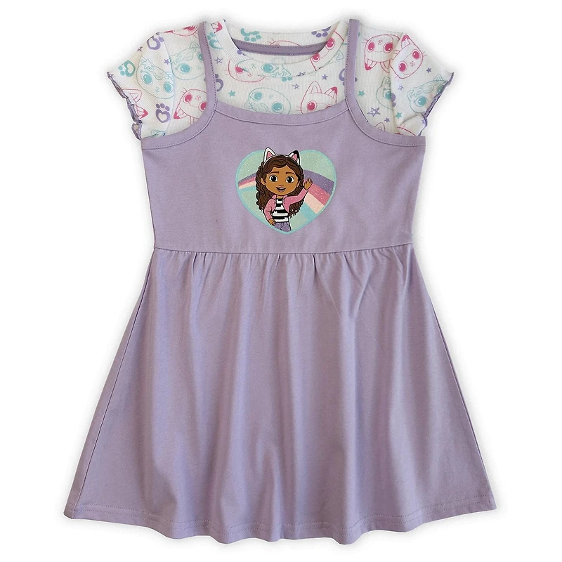 Gabby's Dollhouse L'ensemble 2 pièces à manches courtes pour petites filles comprend un pull côtelé décontracté et un pull